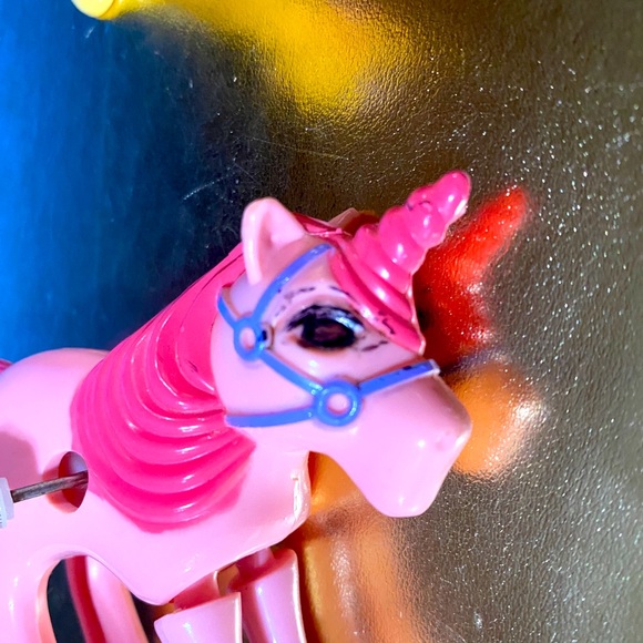 HAPPY HOOFERS PONIES VTG 90’s WIND UP UNICORN & PRANCING PONY TOYS 3” RARE - Picture 10 of 15